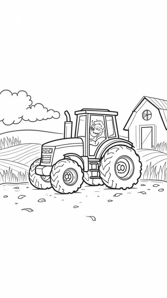 coloriages de tracteur gratuit imprimable